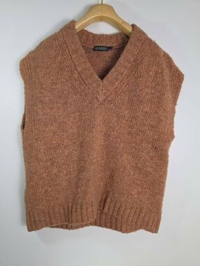 Soaked Rust Knit V-Neck Sweater Vest